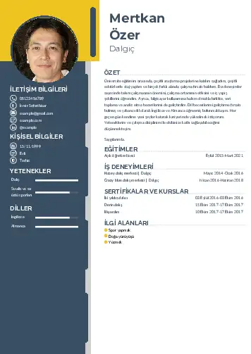 Dalgıç CV Örnekleri cv indir